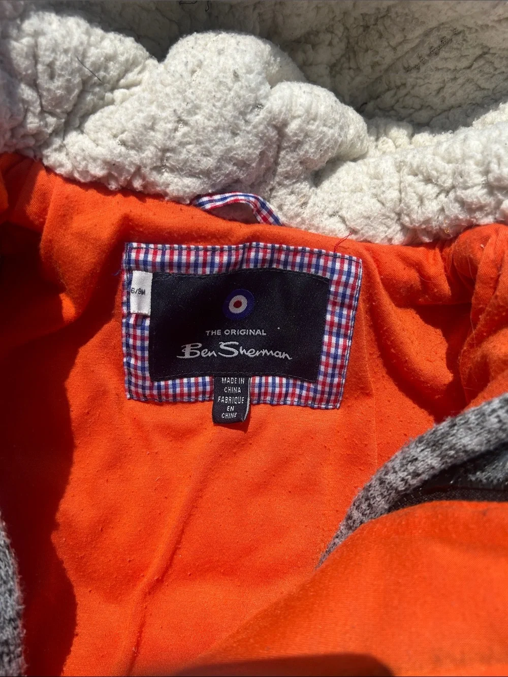Ben Sherman Gray Sherpa-Lined Baby One-Piece Footie